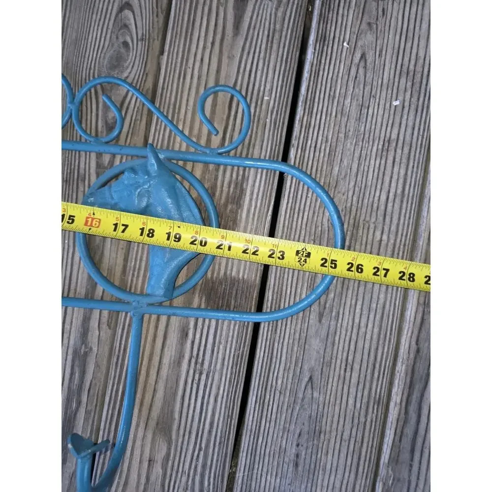 Vintage Horse Head Wall Coat/Hat Rack Equestrian 2 Hook 25.5” Cast Iron Western